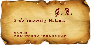 Grünczveig Natasa névjegykártya